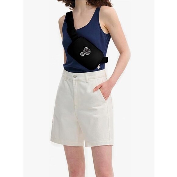 Fanny Pack Or Crossbody Bag Has Initial “ P “ With Lots Of Sparkle On Black - Picture 5 of 7